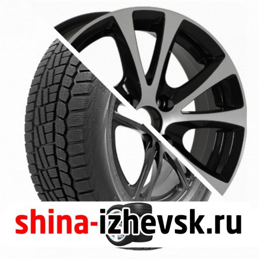 Колесо в сборе Viatti Brina зима (V-521) 185/65 R15 T 88 + NEO 509 6xR15 4×100 ET45 DIA54.1 Глянцевый черный с полированной лицевой частью в Ижевске